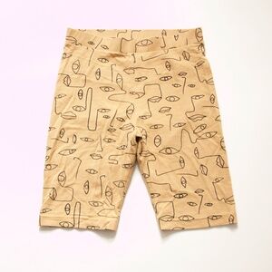 Monki Abstract Faces Bike Shorts